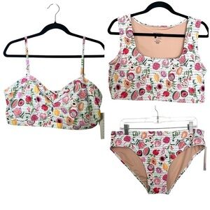 Mott50 Fresco Crush Fruit Print 3 Piece Bikini NWT XL